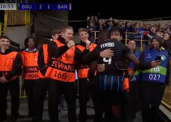 فيديو فوربس يسجل هدف كلوب بروج الثاني أمام برشلونة