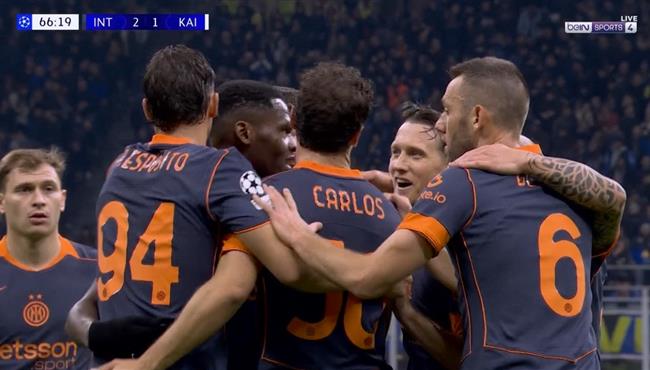 اهداف مباراة انتر ميلان وقايرات الماته 2 1 دوري ابطال اوروبا