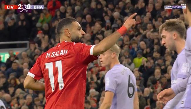 هدف ليفربول الثاني في مرمي برايتون اسيست محمد صلاح