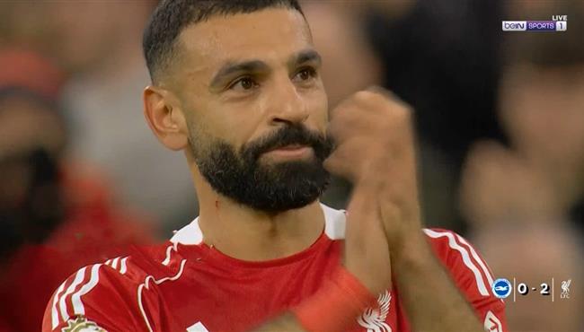 تحية محمد صلاح للجماهير بعد مباراة ليفربول وبرايتون