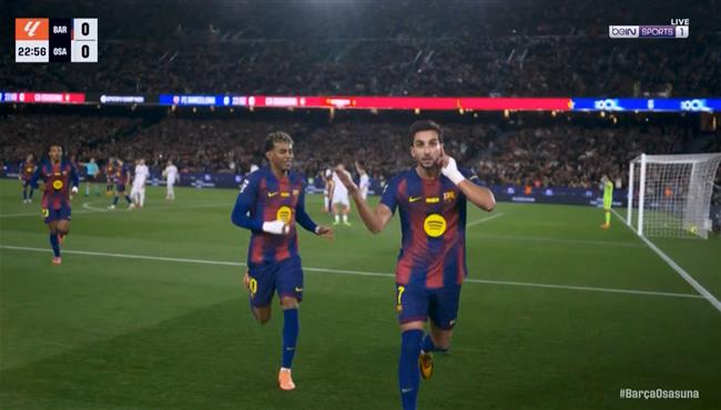 هدف برشلونة الملغي في مرمي اوساسونا بالدوري الاسباني