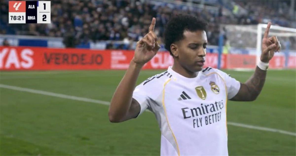 رودريجو يسجل هدف ريال مدريد الثاني أمام ألافيس 