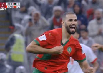 من قبل منتصف الملعب فيديو أسامة طنان يسجل هدف المغرب الأول أمام الأردن في نهائي كأس العرب