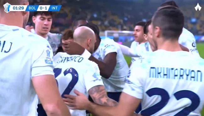 اهداف مباراة انتر ميلان وبولونيا في كاس السوبر الايطالي