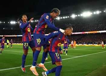 فيديو رافينها يسجل هدف تعادل برشلونة أمام أتلتيكو مدريد