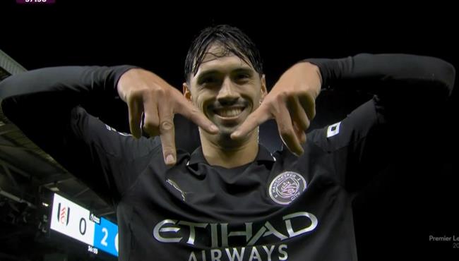 هدف مانشستر سيتي الثاني في مرمي فولهام اسيست هالاند