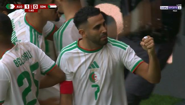 هدف رياض محرز في مرمي السودان بكأس امم افريقيا