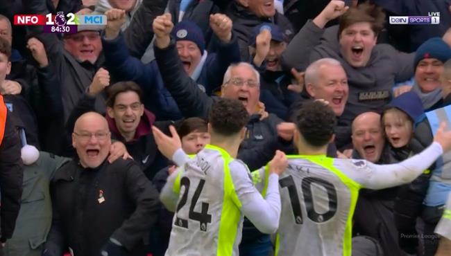 هدف مانشستر سيتي الثاني في مرمي نوتينجهام فورست بالدوري الانجليزي