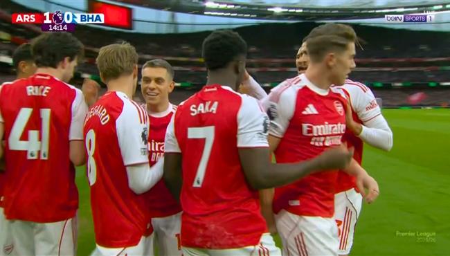 اهداف مباراة ارسنال وبرايتون في الدوري الانجليزي