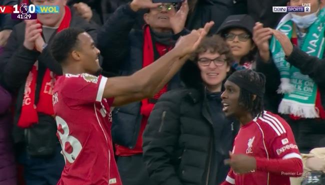 هدف ليفربول الاول في مرمي ولفرهامبتون بالدوري الانجليزي