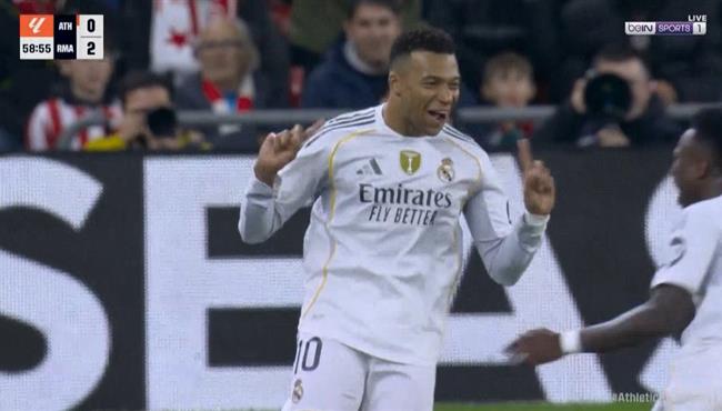 هدف مبابي الثاني الصاروخي في مرمي اتلتيك بلباو بالدوري الاسباني