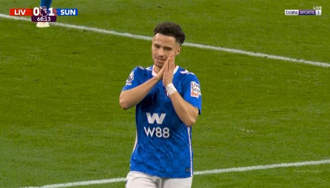 هدف شمس الدين طالبي في مرمي ليفربول بالدوري الانجليزي