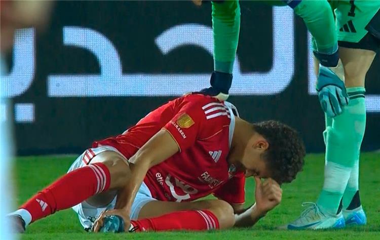 اصابة حمزة في مباراة الاهلي والمقاولون العرب