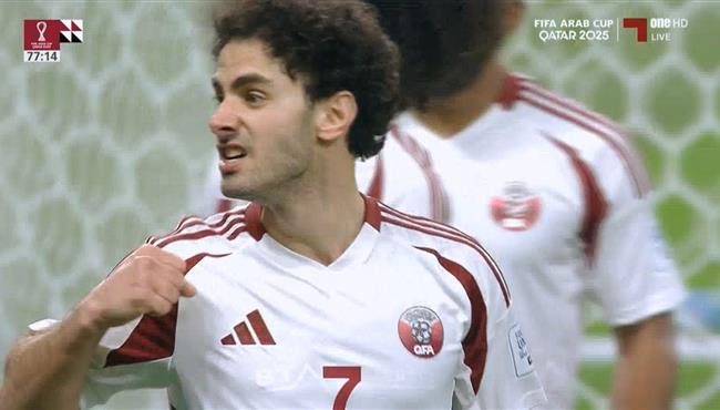 هدف قطر الاول في مرمي سوريا بكاس العرب