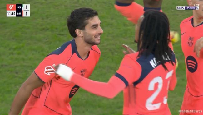 هدف برشلونة الاول في مرمي ريال بيتيس بالدوري الاسباني