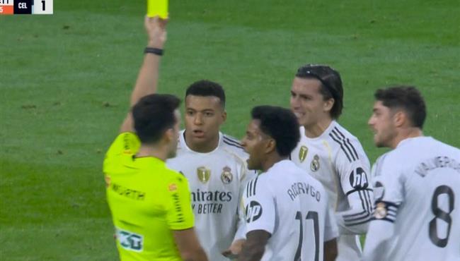 طرد كاريراس المثير للجدل في مباراة ريال مدريد وسيلتا فيجو واعتراضات شديدة من اللاعبين والجهاز الفني