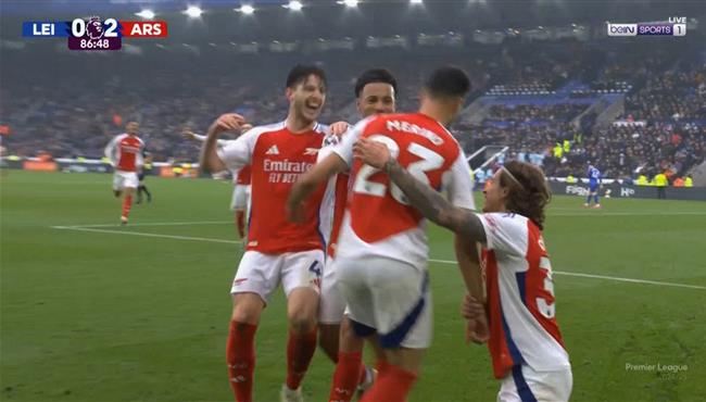 اهداف مباراة ارسنال وليستر سيتي 2 0 الدوري الانجليزي