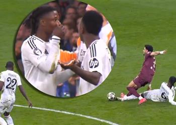 بسبب عمر مرموش فينيسيوس يوبخ كامافينجا في مباراة ريال مدريد ومانشستر سيتي