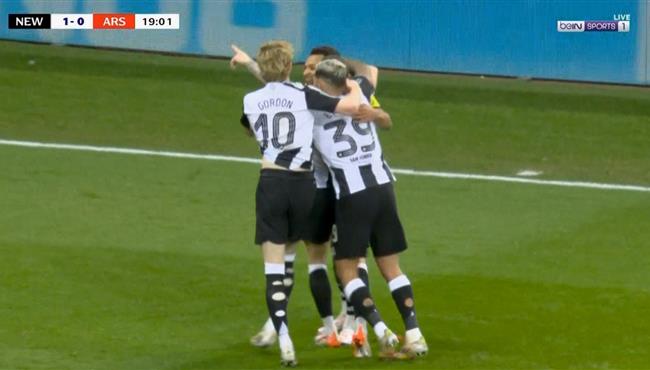 هدف نيوكاسل الاول في مرمي ارسنال بكأس الرابطة الانجليزية