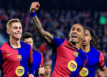 فيديو تسديدة قوية رافينها يسجل هدف برشلونة الثالث أمام إشبيلية