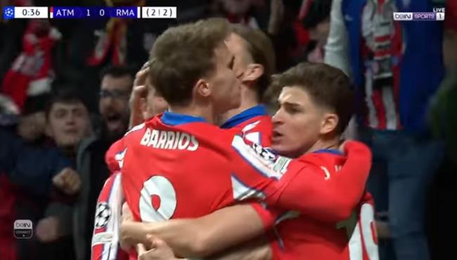 هدف اتلتيكو مدريد في مرمي ريال مدريد بعد 27 ثانية بدوري ابطال اوروبا