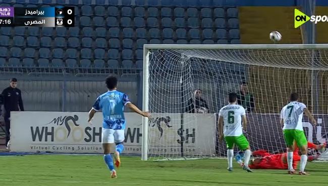 العارضة تحرم بيراميدز من تسجيل هدف امام المصري في الدوري المصري