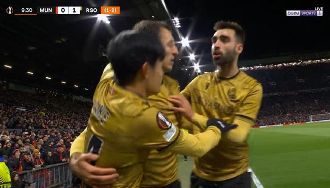 هدف ريال سوسيداد الاول في مرمي مانشستر يونايتد بالدوري الاوروبي