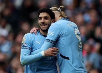 تسديدة صاروخية عمر مرموش يسجل هدف مانشستر سيتي الثاني أمام برايتون فيديو