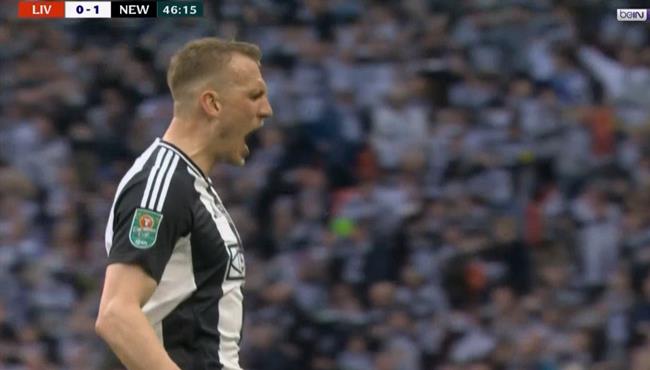 هدف نيوكاسل الاول في مرمي ليفربول بنهائي كأس الرابطة الانجليزية