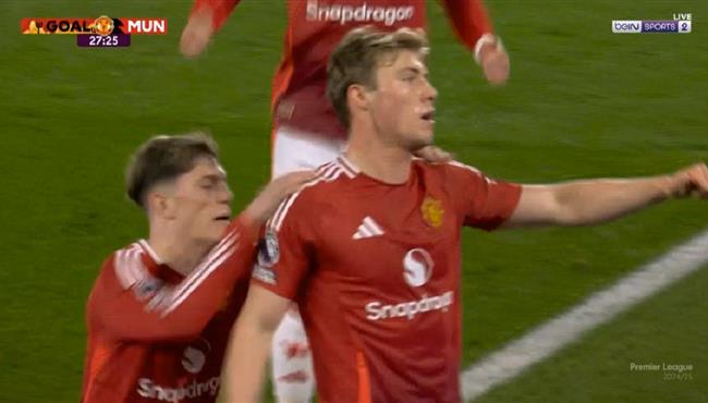 هدف مانشستر يونايتد الاول في مرمي ليستر سيتي بالدوري الانجليزي