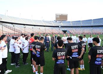 صور أشرف صبحي وأبو ريدة يحضران مران منتخب مصر قبل السفر للمغرب لمواجهة إثيوبيا