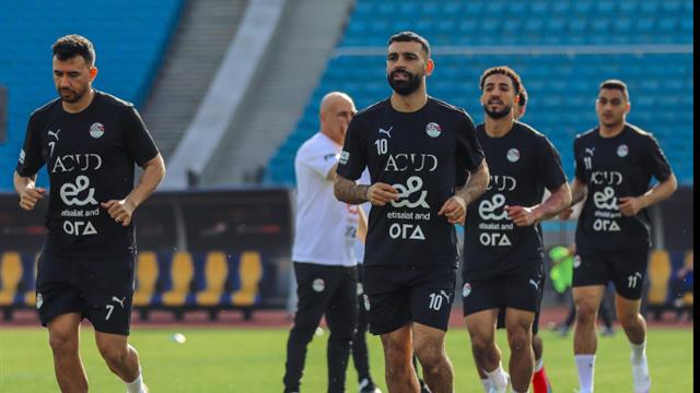 محمد صلاح في مران منتخب مصر