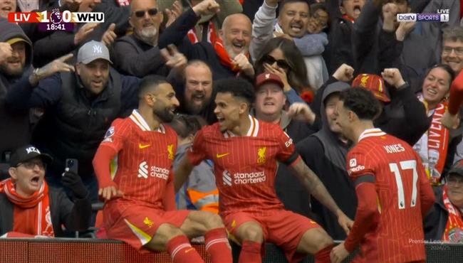 هدف ليفربول الأول أمام وست هام بعد أسيست م ذهل من محمد صلاح