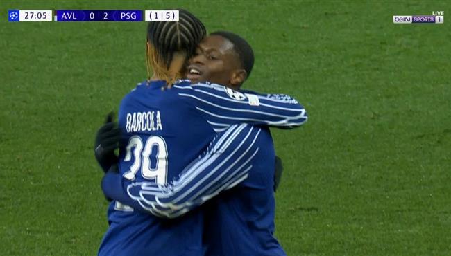 هدف باريس سان جيرمان الثاني في مرمي استون فيلا بدوري ابطال اوروبا