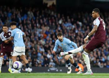 ضربة جزاء راشفورد يسجل هدف تعادل أستون فيلا أمام مانشستر سيتي