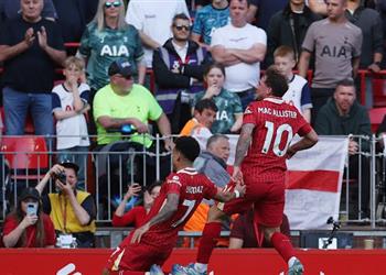 صاروخية رائعة فيديو ماك أليستر يسجل هدف ليفربول الثاني أمام توتنهام