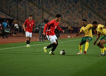 محمد عبد الله ي سجل هدف منتخب مصر الأول أمام جنوب إفريقيا
