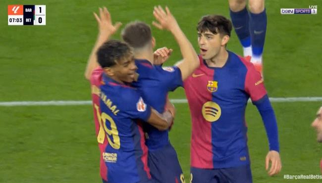 اهداف مباراة برشلونة وريال بيتيس 1 1 الدوري الاسباني