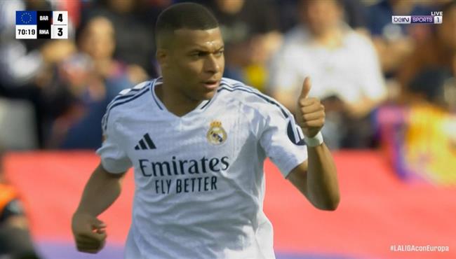 هاتريك مبابي في مباراة ريال مدريد وبرشلونة بالدوري الاسباني