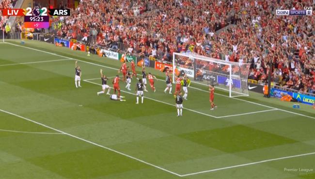 هدف ليفربول الملغي امام ارسنال بالدوري الانجليزي