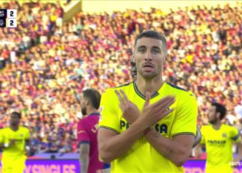 كوميسانا يسجل هدف تعادل فياريال أمام برشلونة