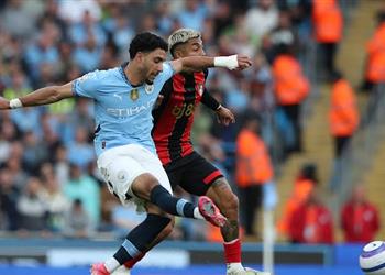 فيديو صاروخية خيالية عمر مرموش يسجل هدف مانشستر سيتي الأول أمام بورنموث