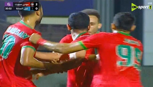 اهداف مباراة مودرن سبورت وغزل المحلة 2 1 الدوري المصري