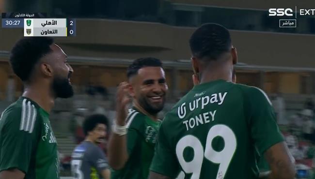 هدف الاهلي الثاني في مرمي التعاون بالدوري السعودي