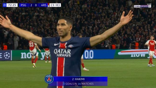 هدف اشرف حكيمي الرائع في مرمي ارسنال بنصف نهائي دوري ابطال اوروبا