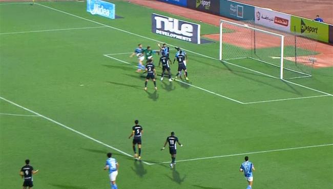 العارضة تحرم بيراميدز من هدف محقق امام البنك الاهلي في الدوري المصري