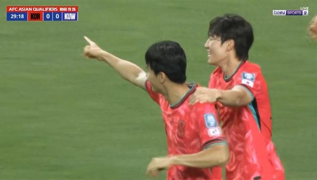 هدف كوريا الجنوبية الاول في مرمي الكويت بتصفيات كاس العالم