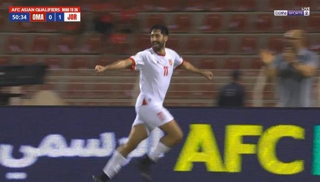 هدف الاردن الثاني في مرمي عمان بتصفيات كأس العالم