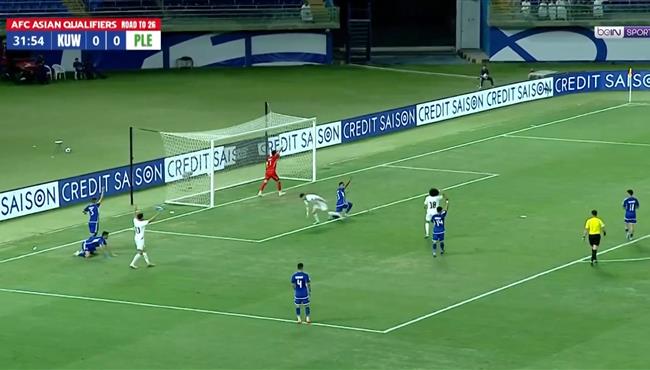 هدف فلسطين الاول في مرمي الكويت بتصفيات كأس العالم