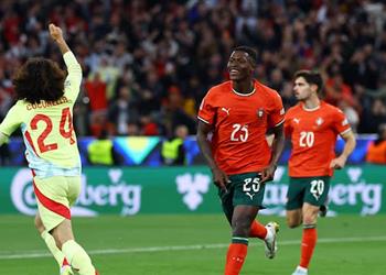 فيديو الرد سريع ا نونو مينديز يسجل هدف تعادل البرتغال أمام إسبانيا